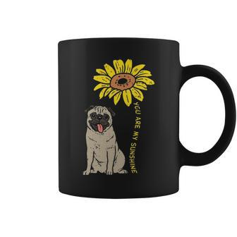 Sunflower Sunshine Pug Cute Animal Pet Dog Coffee Mug | Mazezy