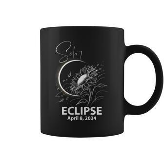 Sunflower Total Solar Eclipse 2024 Flower Coffee Mug - Seseable
