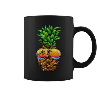 Sunglasses Pineapple Aloha Hawaii Luau Hawaiian Vacation Coffee Mug - Monsterry