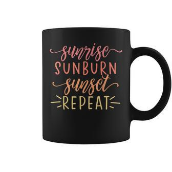 Sunrise Sunburn Sunset Repeat Body Tanning Lovers Coffee Mug | Crazezy DE