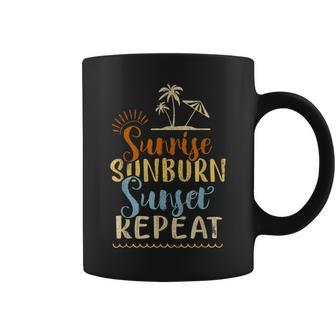 Sunrise Sunburn Sunset Repeat Summer Vacation Beach Coffee Mug - Monsterry AU