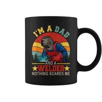 Sunset Retro I'm A Dad And A Welder Proud Father's Day Coffee Mug - Monsterry