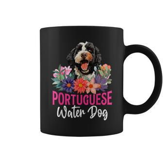 Sunset Retro Portuguese Water Dog Pet Paw Coffee Mug | Mazezy