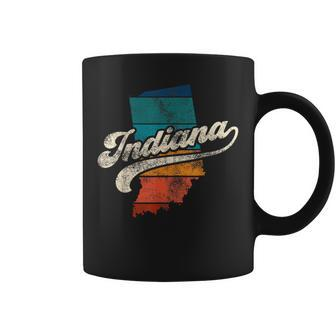 Sunset Vintage Retro Indiana Home State In 70S 80S Style Coffee Mug - Monsterry UK
