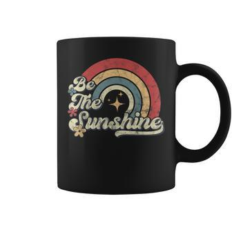 Be The Sunshine Kindness Retro Rainbow Vintage Graphic Coffee Mug - Monsterry