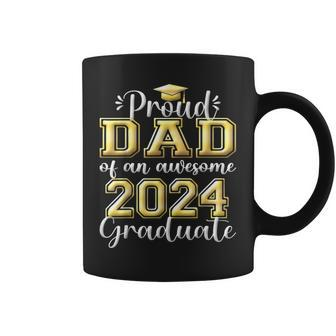 Super Proud Dad Of 2024 Graduate Awesome Family College Coffee Mug - Monsterry UK