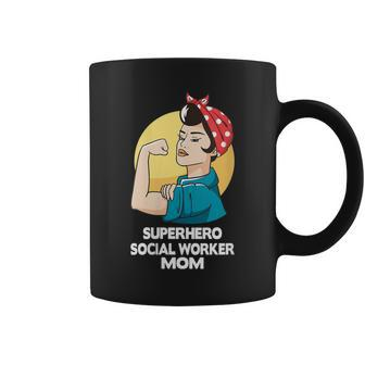 Superhero Social Worker Mom Social Worker Coffee Mug - Monsterry