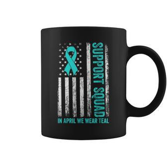 Support Squad American Flag Sexual Assault Awareness Month Coffee Mug - Monsterry