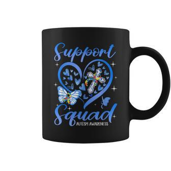 Support Squad Heart Christian Cross Autism Awareness Coffee Mug - Seseable