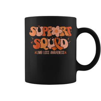 Support Squad Limb Loss Awareness Orange Ribbon Groovy Coffee Mug - Seseable