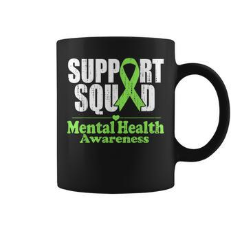 Support Squad Mental Health Awareness Green Ribbon Coffee Mug - Seseable
