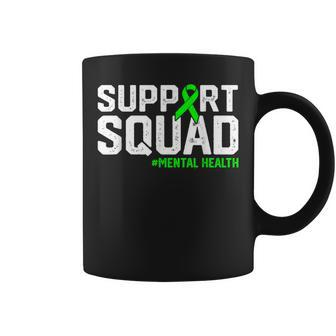 Support Squad Mental Health Awareness Lime Green Ribbon Coffee Mug - Monsterry AU