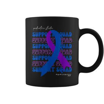 Support Squad Pediatric Stroke Awareness Purple Blue Ribbon Coffee Mug - Thegiftio UK