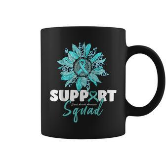 Support Squad Sexual Assault Awareness Month Teal Ribbon Coffee Mug | Mazezy