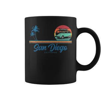 Surf California San Diego Retro Surfer Coffee Mug | Mazezy