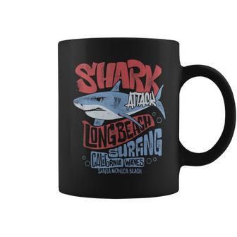 Surf Club Shark Waves Riders And Ocean Surfers Beach Coffee Mug - Monsterry UK