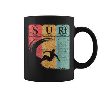Surf Periodic Table Elements Wave Surfing Vintage Coffee Mug - Monsterry