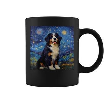 Surreal Starry Night Bernese Mountain Dog Coffee Mug | Mazezy