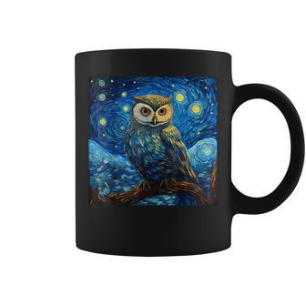 Surreal Starry Night Owl Coffee Mug - Monsterry AU