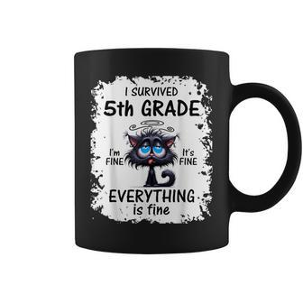 I Survived 5Th Grade I'm Fine It's Fine Everything Is Fine Coffee Mug - Monsterry AU