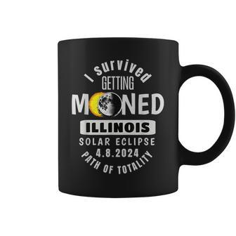 I Survived Getting Mooned In Illinois 2024 Solar Eclipse Coffee Mug | Mazezy