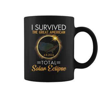 I Survived The Great American Apr 8 2024 Total Solar Eclipse Coffee Mug - Seseable