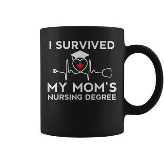 I Survived My Mom's Nursing Degree Proud Son Daughter Nurse Coffee Mug - Thegiftio UK
