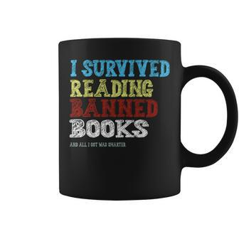 I Survived Reading Banned Books Book Lovers Quote Coffee Mug | Crazezy UK