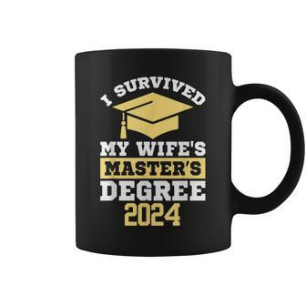 I Survived My Wife's Masters Degree Graduation Class Of 2024 Coffee Mug - Thegiftio UK