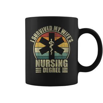 I Survived My Wife's Nursing Degree Nursing Graduation Coffee Mug - Thegiftio UK