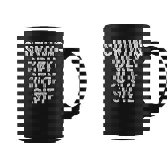 Surviving Purely Out Of Spite Retro Vintage Coffee Mug - Thegiftio UK