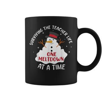 Surviving The Teacher Life One Meltdown At A Time Coffee Mug | Mazezy