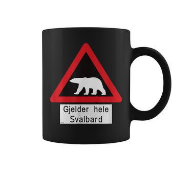 Svalbard Polar Bear Sign Gjelder Hele Spitsbergen Norway Tassen - Geschenkecke