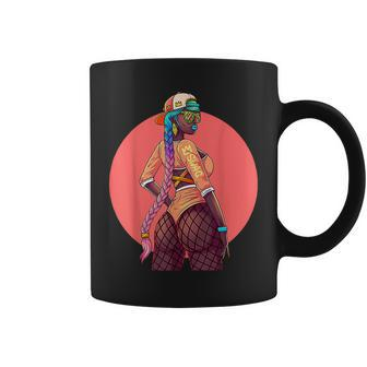 Swag Girl Boss Blue Lips Sexy Fashion Booty Pink Hair Coffee Mug | Crazezy AU