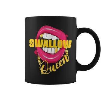 Swallow Queen Lips Golden Necklace Naughty Queen Coffee Mug - Monsterry