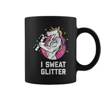 I Sweat Glitter Muscle Unicorn Workout Gym Men Coffee Mug - Monsterry