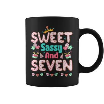 Sweet Sassy And Seven Birthday For Girls 7 Year Old Coffee Mug - Monsterry CA