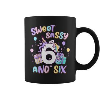 Sweet Sassy And Six Unicorn 6Th Birthday Party Girls Coffee Mug - Monsterry AU