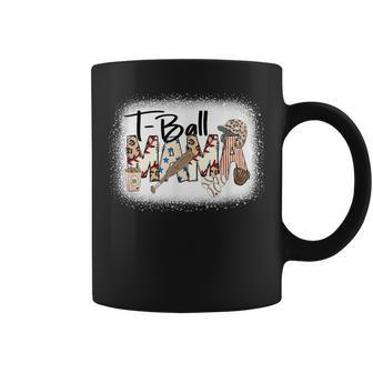 T Ball Mom Leopard Mother's Day Mama Ball Bleached Coffee Mug - Seseable