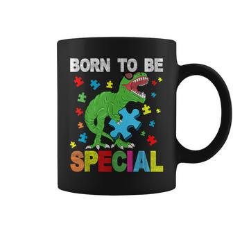 T-Rex Dinosaur Born To Be Special Boy Girl Autism Awareness Coffee Mug - Monsterry