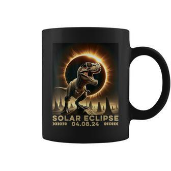 T-Rex Dinosaur Totality April 8 2024 Total Solar Eclipse Coffee Mug | Mazezy CA
