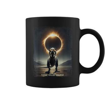 T-Rex Dinosaur Totality April 8 2024 Total Solar Eclipse Coffee Mug | Mazezy CA