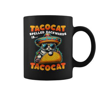 Tacocat Spelled Backwards Is Tacocat Mexican Taco Cat Coffee Mug - Seseable
