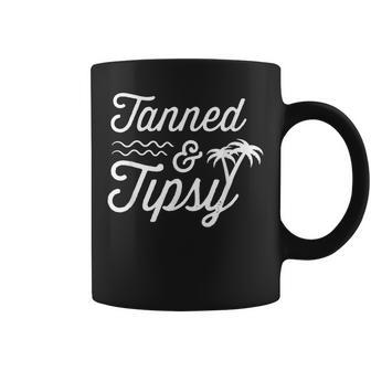 Tanned & Tipsy Summer Beach Drinking Garment Coffee Mug - Monsterry CA