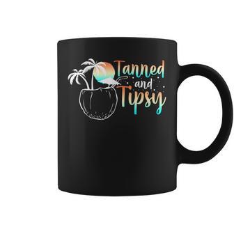 Tanned And Tipsy For An Retro Beach Vacation Coffee Mug - Monsterry AU