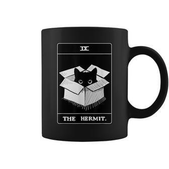 Tarot Card And Cat Black Cat In Box Graphic Coffee Mug - Monsterry DE