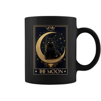 Tarot Card The Crescent Moon Black Cat Gothic Trendy Women Coffee Mug | Mazezy UK