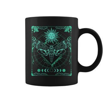 Tarot Card Death Moth Moon And Sun Gothic For Tarot Lover Coffee Mug - Monsterry CA