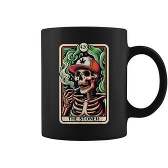 Tarot Card The Stoner Weed Lover Skeleton Cannabis 420 Coffee Mug - Seseable