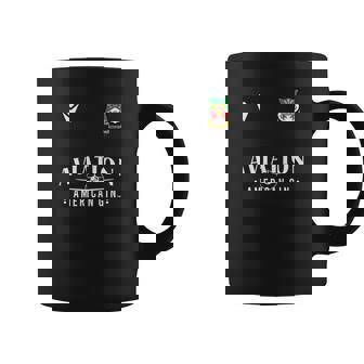 Tasse Aviation American Gin, Logo Noir et Texte - Cadeauxyz